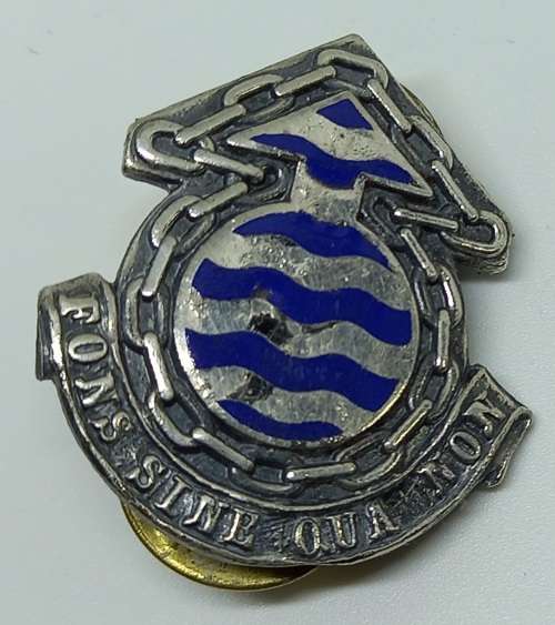 Vintage SA ORDINANCE SERVICES CORPS CAP BADGE  "FONS SINE QUA NON" ( THE INDISPENSIBLE FOUNTAIN}