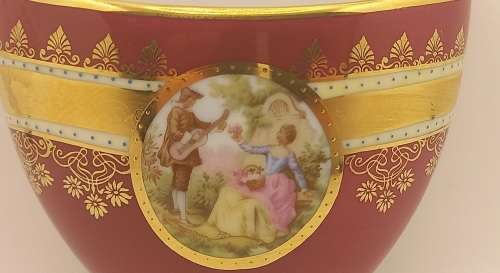 Collectable Vintage JKW decor Carlsbad porcelain wall Flower Vase - 110x130x45mm