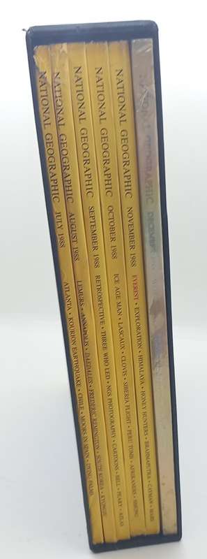 1988 - 6 x National Geographic Magazines July to December in Holder -- Great condition