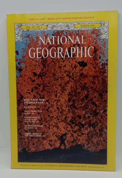 1975 - 6 x National Geographic Magazines January to July in Holder -- Great condition