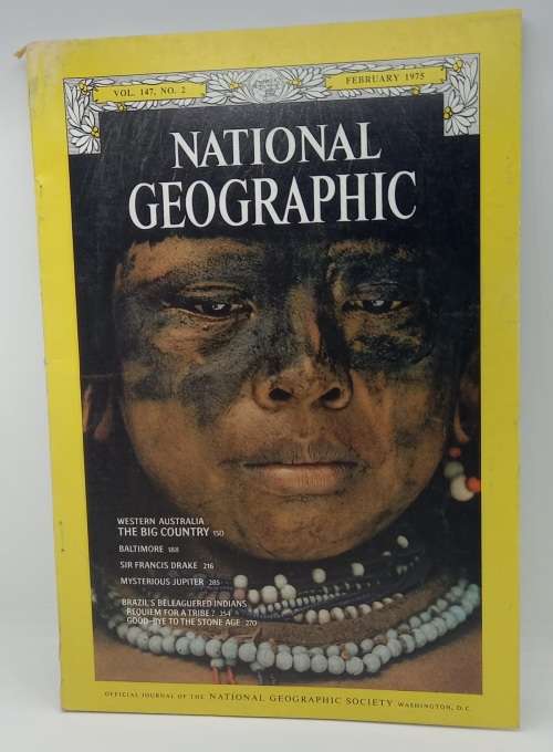1975 - 6 x National Geographic Magazines January to July in Holder -- Great condition