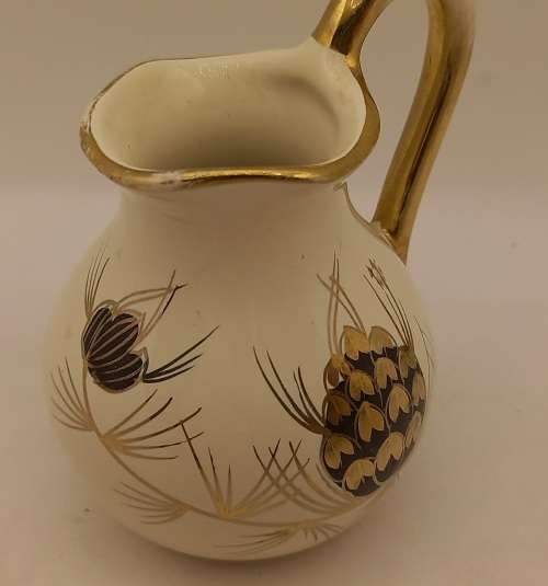 Small Vintage FLORA GOUDA Porcelain Jug Made in Holland CHIPPED