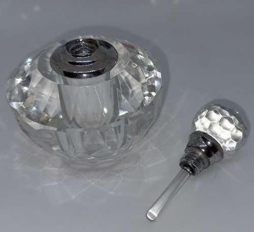 Crystal Cut Glass Crystal 2ML Perfume Bottle Empty Refillable Container 60x50mm