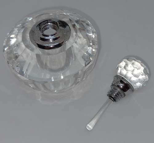 Crystal Cut Glass Crystal 2ML Perfume Bottle Empty Refillable Container 60x50mm