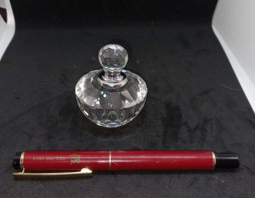 Crystal Cut Glass Crystal 2ML Perfume Bottle Empty Refillable Container 60x50mm