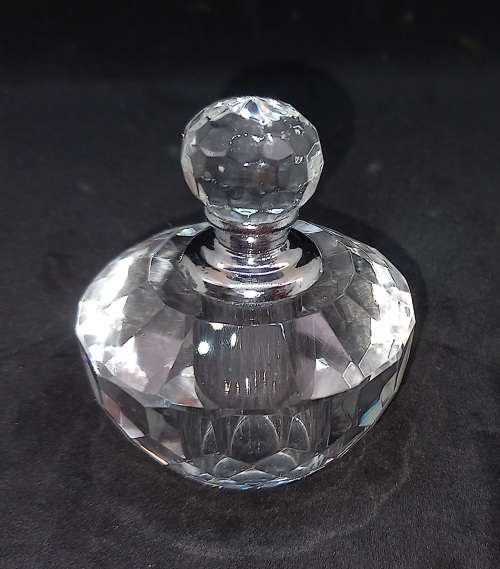 Crystal Cut Glass Crystal 2ML Perfume Bottle Empty Refillable Container 60x50mm