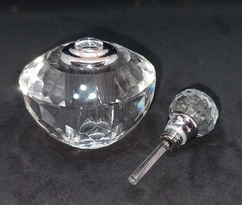 Crystal Cut Glass Crystal 2ML Perfume Bottle Empty Refillable Container 60x50mm