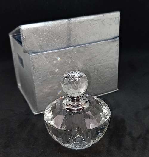 Crystal Cut Glass Crystal 2ML Perfume Bottle Empty Refillable Container 60x50mm