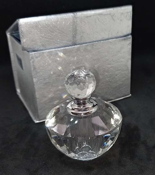 Crystal Cut Glass Crystal 2ML Perfume Bottle Empty Refillable Container 60x50mm