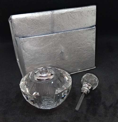 Crystal Cut Glass Crystal 2ML Perfume Bottle Empty Refillable Container 60x50mm