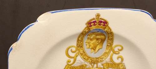 12th May 1937 Royal Coronation Plate  Norville Ware -England  - CHIPPED  162mm