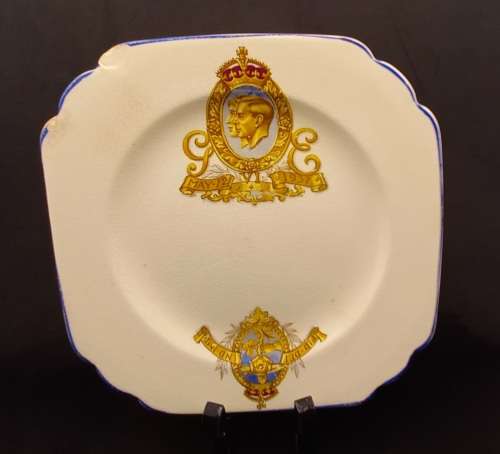 12th May 1937 Royal Coronation Plate  Norville Ware -England  - CHIPPED  162mm