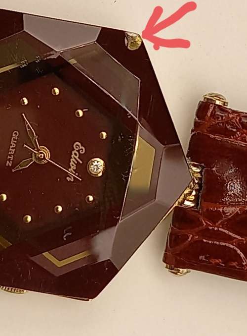 Pre-owned Ladies EDWIN Quartz watch-Japan 2035 movement Leather strap- small nic on glass