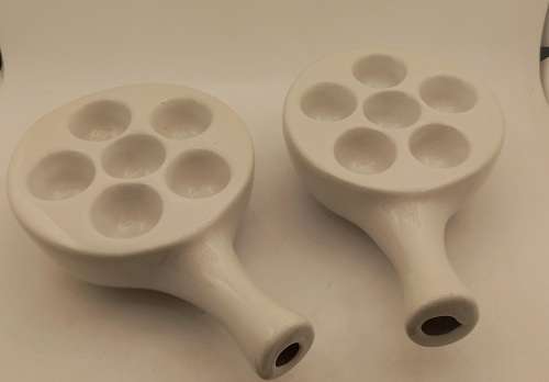 2 x Vitreous China G.C. Ware  Snail dishes made in R.S.A hold 6 snails (60x190x125mm