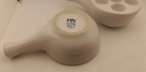 2 x Vitreous China G.C. Ware  Snail dishes made in R.S.A hold 6 snails (60x190x125mm
