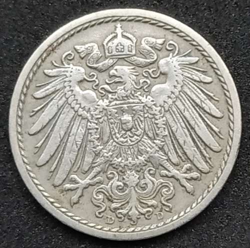 1900 Germany 5 Pfennig - Wilhelm II type 2 - small shield