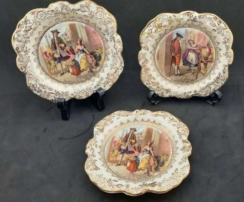 3 Vintage C1950`s OLD FOLEY Porcelain Trays 5224 James Kent Ltd. Staffordshire (1 was repaired)