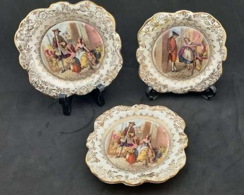 3 Vintage C1950`s OLD FOLEY Porcelain Trays 5224 James Kent Ltd. Staffordshire (1 was repaired)