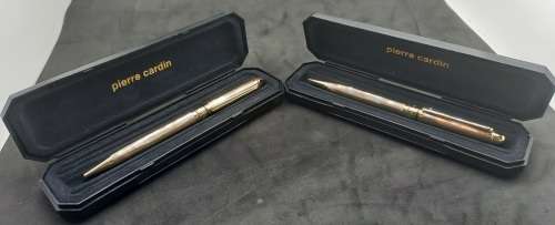 Gold Tone Pierre Cardin Pen and Pencil set -Unused each in own Box- Ink Still Ok