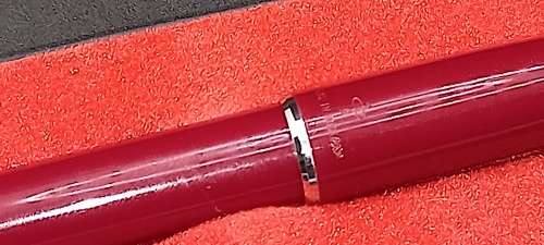 Vintage Maroon Parker 45 Arrow in Case -England  - Cartridge is empty -Fine Nib-Clutch ring missing