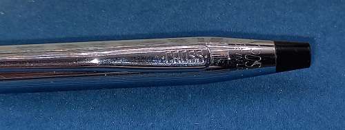 Vintage Chrome Cross Ballpoint pen in Case with warranty card- Ink ok - personalized