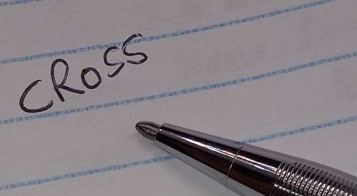 Vintage Chrome Cross Ballpoint pen in Case with warranty card- Ink ok - personalized