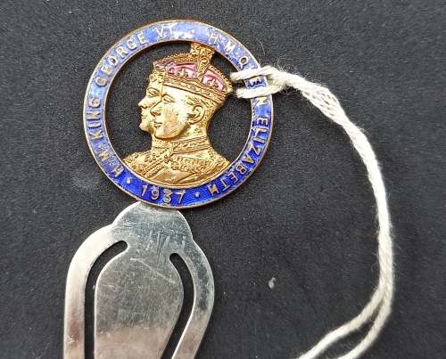 1937 Collectable Metal Bookmark Coronation of King George VI and Queen Elizabeth