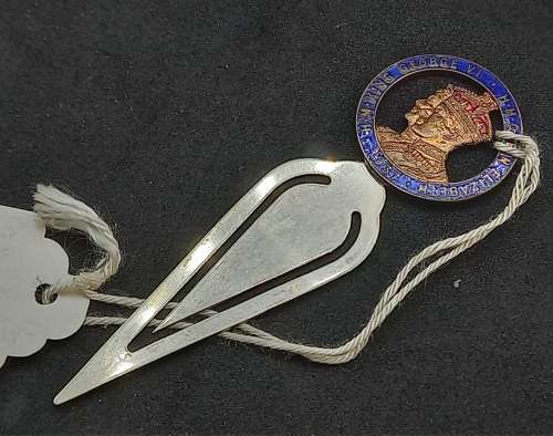 1937 Collectable Metal Bookmark Coronation of King George VI and Queen Elizabeth