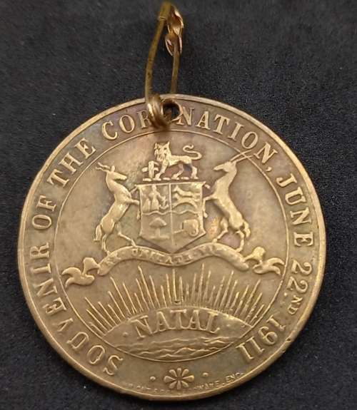 1911 NATAL Souvenir of the Coronation, June 22nd 1911 Medal -King George V and Queen Mary