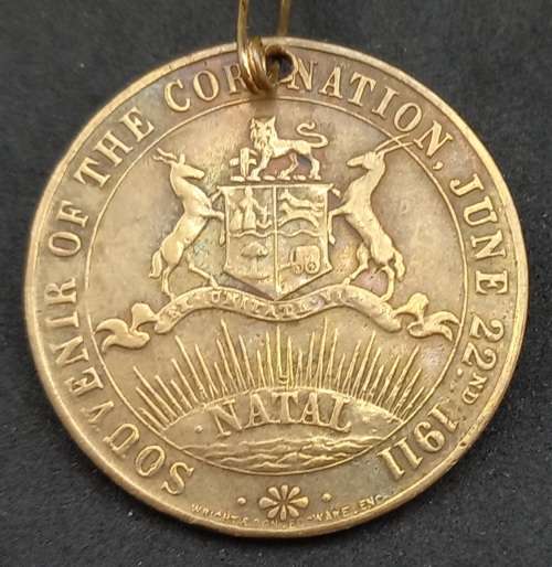 1911 NATAL Souvenir of the Coronation, June 22nd 1911 Medal -King George V and Queen Mary