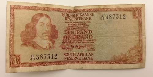 1973 1 Rand -Afrikaans - English T.W. De jongh