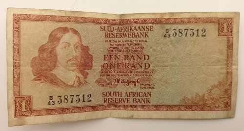 1973 1 Rand -Afrikaans - English T.W. De jongh