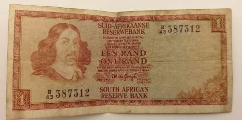 1973 1 Rand -Afrikaans - English T.W. De jongh