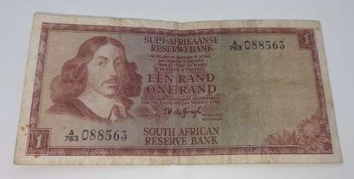 1973 1 Rand -Afrikaans - English T.W. De jongh