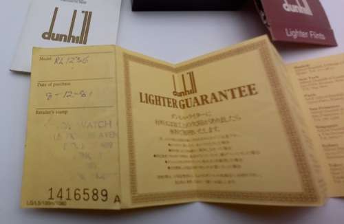Vintage Dunhill US.RE 24163 Patented Lighter in Box with Instructions -Switzerland,need a service