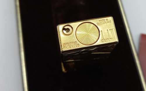 Vintage Dunhill US.RE 24163 Patented Lighter in Box with Instructions -Switzerland,need a service