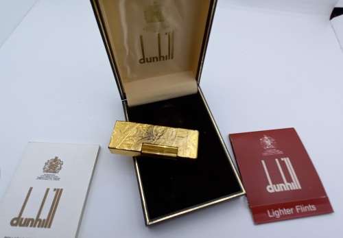 Vintage Dunhill US.RE 24163 Patented Lighter in Box with Instructions -Switzerland,need a service