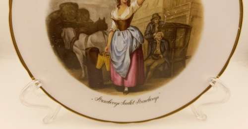 Vintage Tuscan Fine English Bone China'Cries of London' Plate made in England 208mm. Some scratches