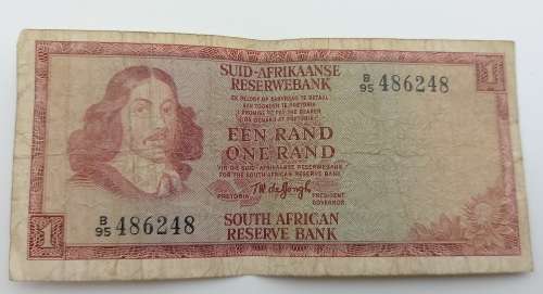 1973 1 Rand -Afrikaans -English  - T.W. De jongh