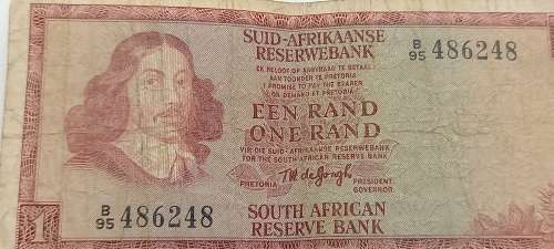 1973 1 Rand -Afrikaans -English  - T.W. De jongh