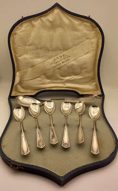 Antique/Vintage WMF 1/0 7 pc spoon set in box-WÜRTTEMBERGISCHE METALLWARENFABRIK (WMF) GERMANY