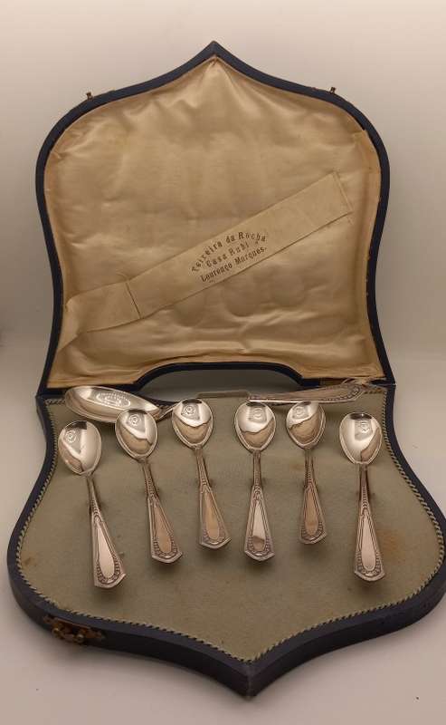 Antique/Vintage WMF 1/0 7 pc spoon set in box-WÜRTTEMBERGISCHE METALLWARENFABRIK (WMF) GERMANY