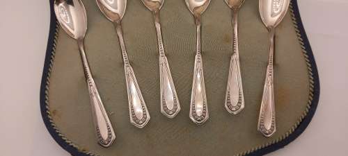 Antique/Vintage WMF 1/0 7 pc spoon set in box-WÜRTTEMBERGISCHE METALLWARENFABRIK (WMF) GERMANY
