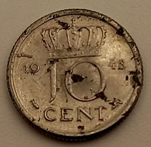 1948  Netherlands 10 Cents - Wilhelmina