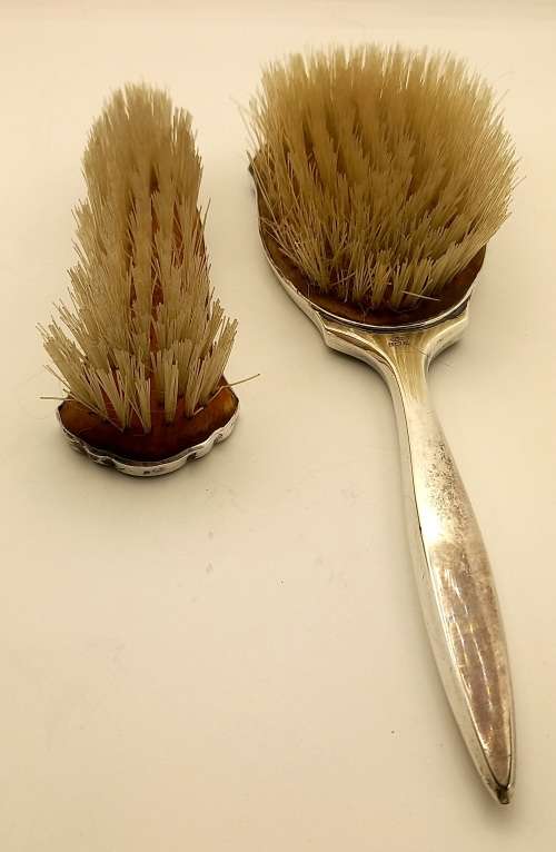 Antique Hallmarked STERLING SILVER Grooming Brush set  by Broadway & Co Birmingham England