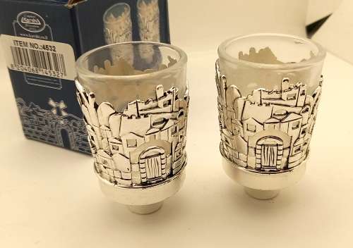 Pair of Original KARSHI  Silver plated Cups - Jerusalem 1955- Still in Box