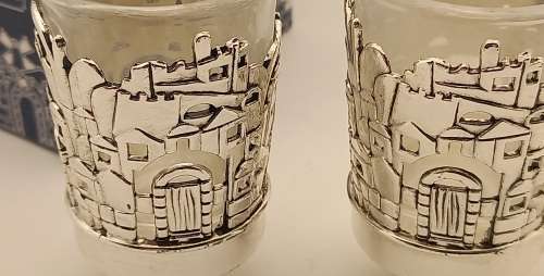 Pair of Original KARSHI  Silver plated Cups - Jerusalem 1955- Still in Box