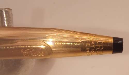 Vintage 1/20 14kt rolled Gold Cross Pen  and Pencil in case -H.B initials engraved  - Ink still Ok