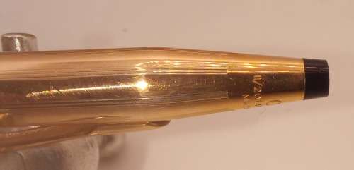 Vintage 1/20 14kt rolled Gold Cross Pen  and Pencil in case -H.B initials engraved  - Ink still Ok