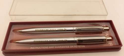 Sheaffer Ball Pen and Pencil set - U.S.A - Fourways Mall 1989/9 engraved on it - ink still ok